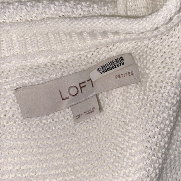 LOFT white knit sweater size small petites - Picture 5 of 6
